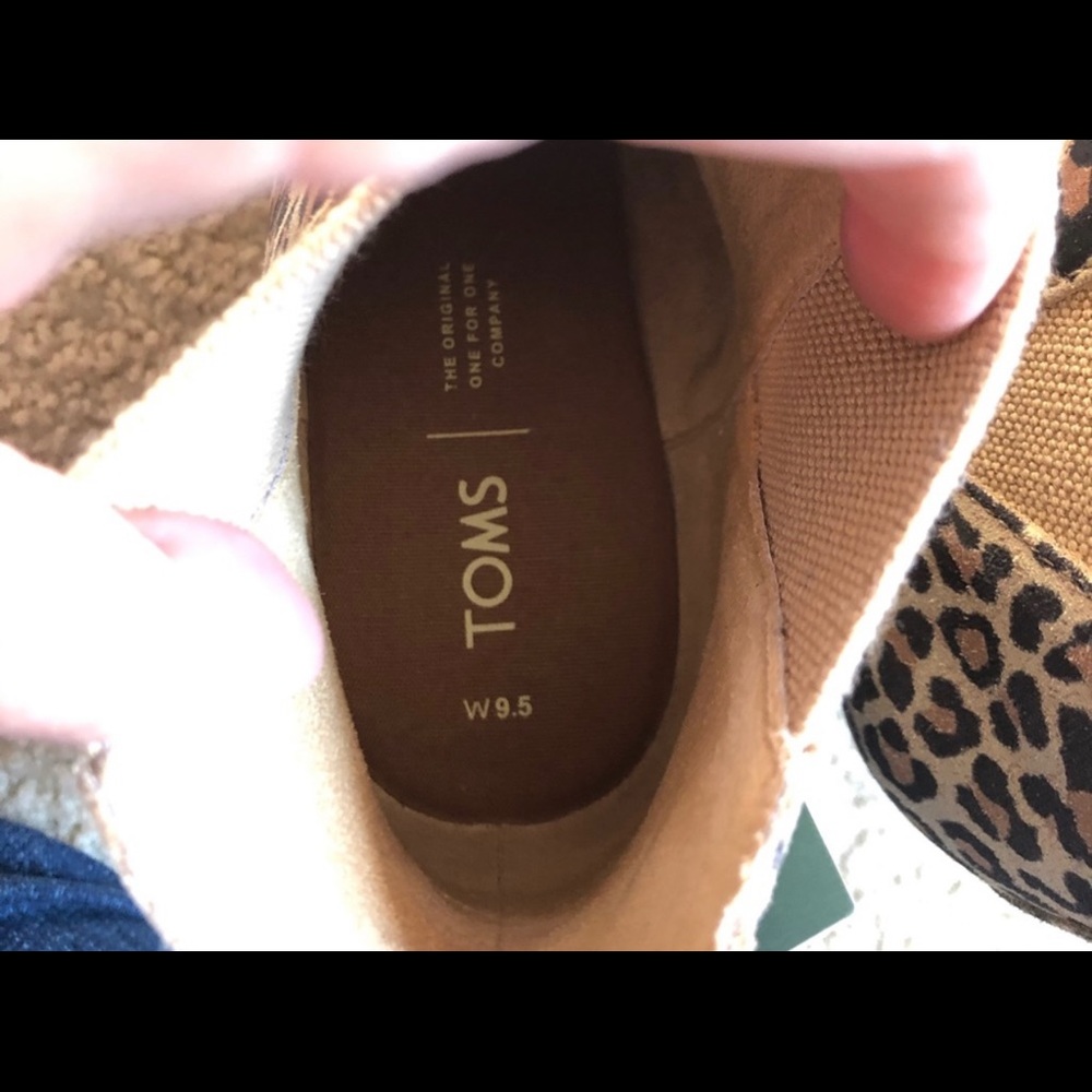 Toms Kelsey leopard suede wedge booties 9.5 - Picture 3 of 5